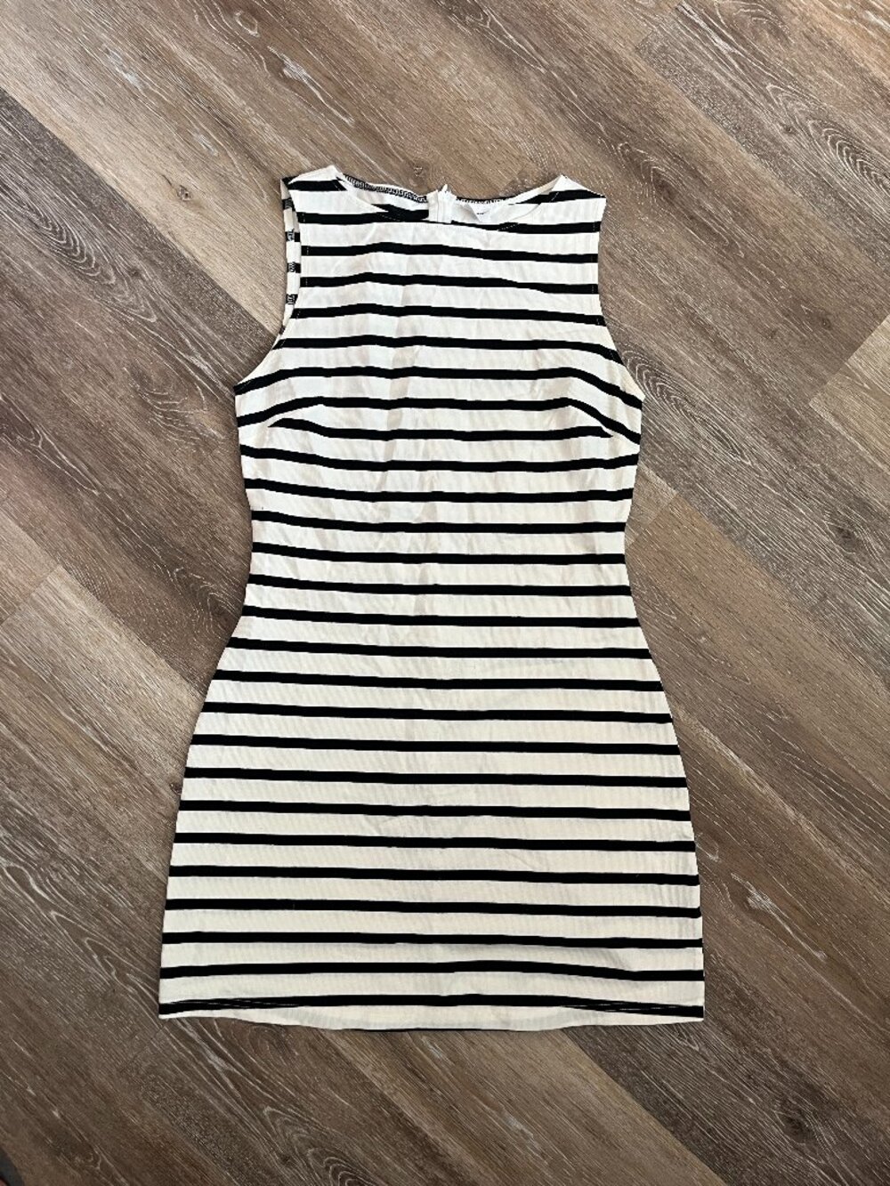 Black and White Striped Mini Dress